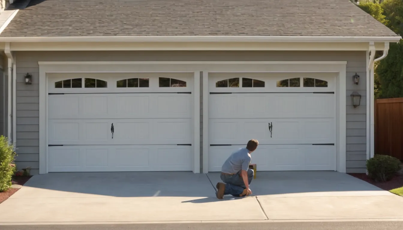 A residential garage door being inspected by a local provider in Mason